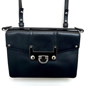 NWT MILLY Bryant Crossbody Bag NWT Black Leather & Silver Hardware